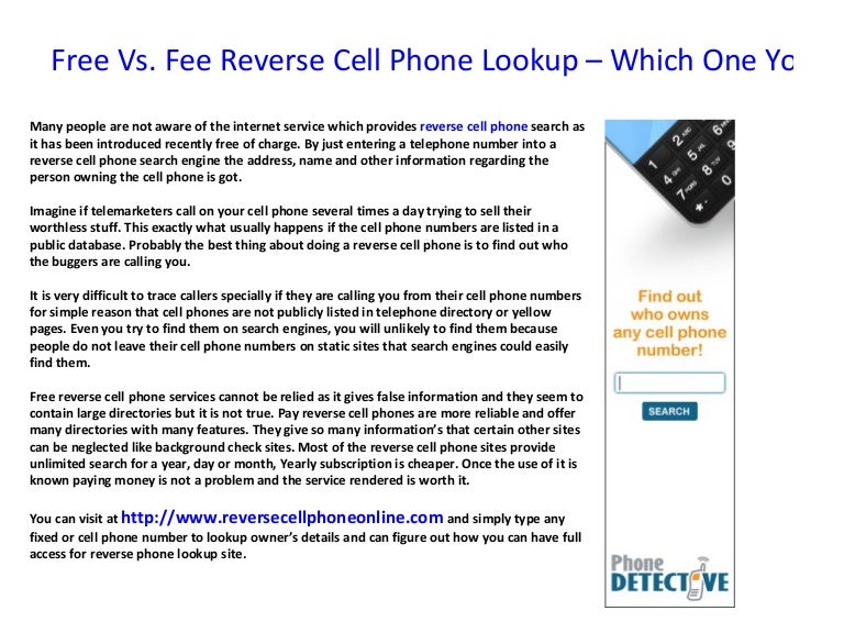 Free reverse phone lookup tools